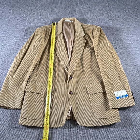 Vintage Land's End Corduroy Cotton Blazer Tan Elbow‎ Pads 43R NWT VTG - Picture 5 of 11